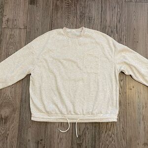 MUSERA Oversized Pocket Detail Sweatshirt Size L